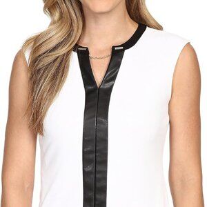 calvin klein black and white sleeveless blouse top women in L